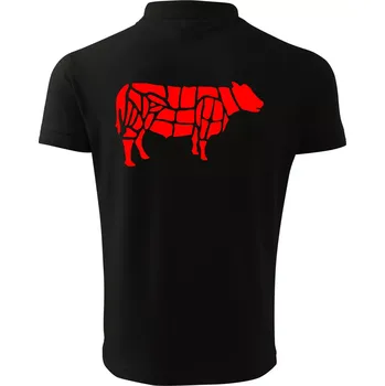 Pánská košile Grilování - Grill Chef - Kráva - Polokošile pánská Pique Polo 203 - L ( Černá )