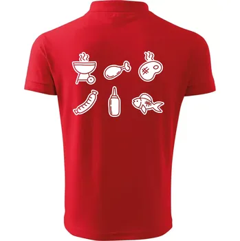 Pánská košile Grilovací ikony - Polokošile pánská Pique Polo 203 - XL ( Červená )