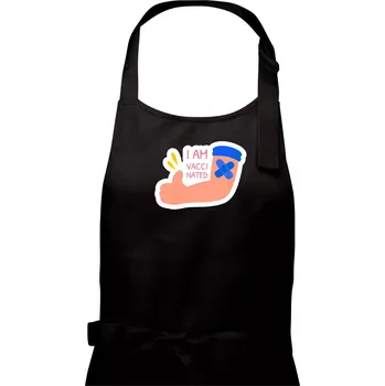 Kuchyňská zástěra I am vaccinated - Pánská zástěra na vaření - Univerzální velikost ( Černá )
