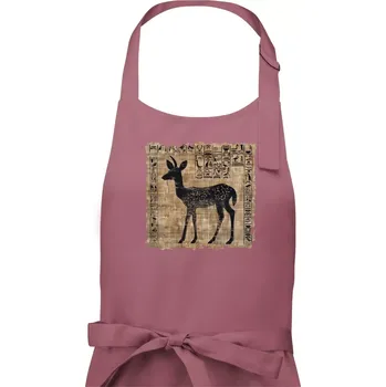 Kuchyňská zástěra Egyptské hieroglyfy srnka - Pánská zástěra na vaření - Univerzální velikost ( Starorůžová )