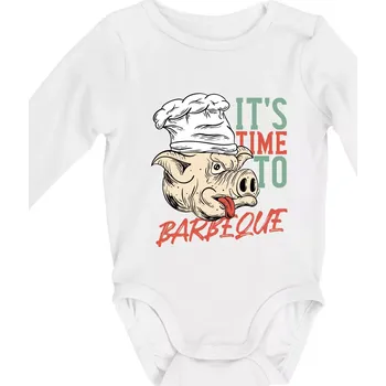 It's Time to Barbeque - Body kojenecké s dlouhým rukávem - Dlouhý r. 6-12 měs ( Bílá )