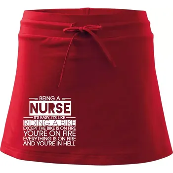 Dámská sukně Being a nurse - bike - Sportovní sukně - two in one - S ( Červená )
