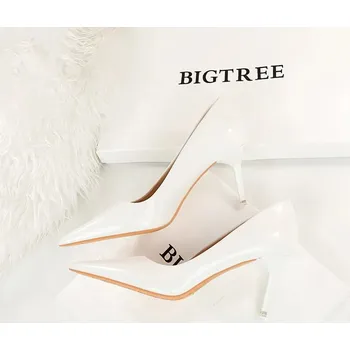 Dámské lodičky Lakované lodičky na vysokém podpatku Velikost: 42, Barva (Varianta): 9511-a6 white 7.5CM