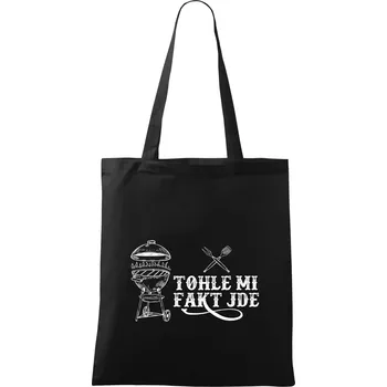 Nákupní taška Grilování tohle mi fakt jde - Taška bavlněná - 42 x 38 cm ( Černá )