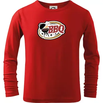 Chlapecké tričko BBQ logo - Triko dětské Long Sleeve - 122 cm/6 let ( Červená )