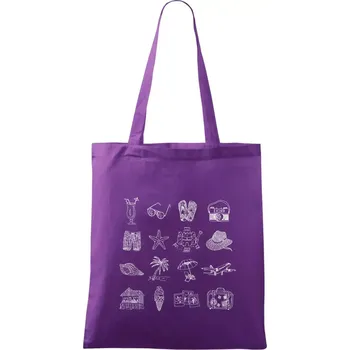 Dovolená u moře - Taška bavlněná - 42 x 38 cm ( Fialová )