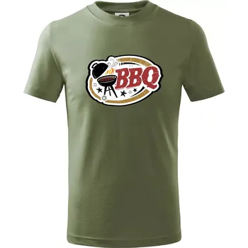 Dětská móda BBQ logo - Tričko dětské bavlněné - 158 cm/12 let ( Khaki )