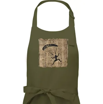 Kuchyňská zástěra Egyptské hieroglyfy paraglide - Pánská zástěra na vaření - Univerzální velikost ( Khaki )