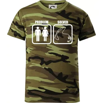 Chlapecké oblečení Problém rybaření - Dětské maskáčové triko - 122 cm/6 let ( Zelený maskáč )