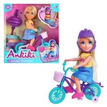 Panenka Lalka dziewczynka z kaskiem na rowerze