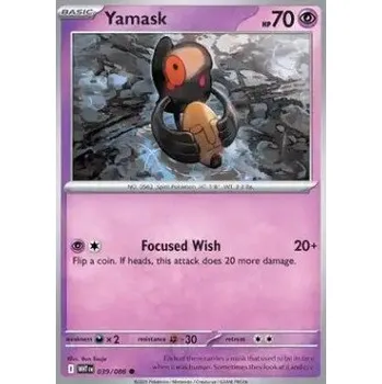 Sběratelská karetní hra Pokémon WHT 039/086 Yamask - White Flare Stav: Near Mint, Verze: NORMAL