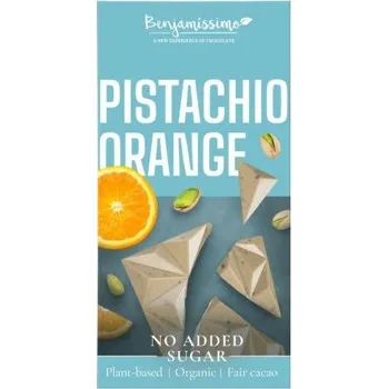 Čokoláda 1 Bio kakaová tabulka bílá, pistácie a pomeranč 60g Benjamissimo
