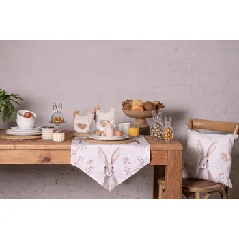 ubrus Běhoun na stůl s velikonočním motivem Rustic Easter Bunny - 50*160 cm