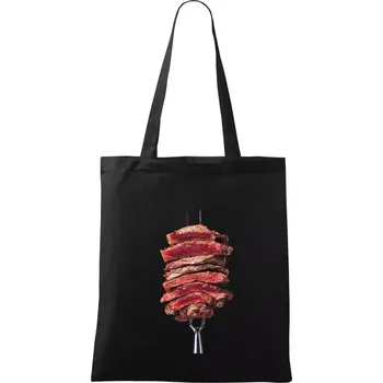 Steak vidlička - Taška bavlněná - 42 x 38 cm ( Černá )