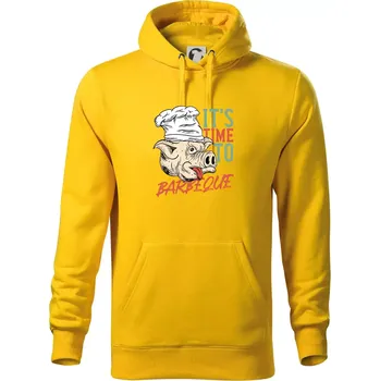 Pánská mikina It's Time to Barbeque - Mikina pánská Cape s kapucí - 2XL ( Žlutá )