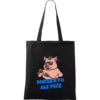Nákupní taška Dneska to ale peče - Taška bavlněná - 42 x 38 cm ( Černá )