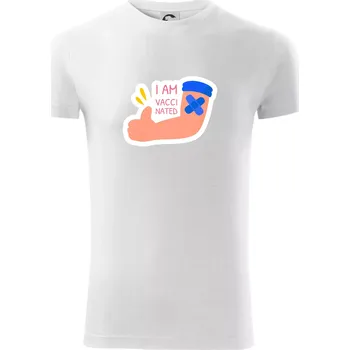Pánské tričko I am vaccinated - Viper FIT - Pánské zůžené tričko - M ( Bílá )