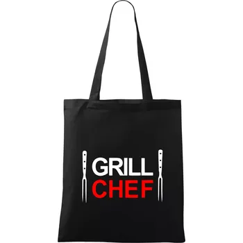Nákupní taška Grilování - Grill Chef - Taška bavlněná - 42 x 38 cm ( Černá )