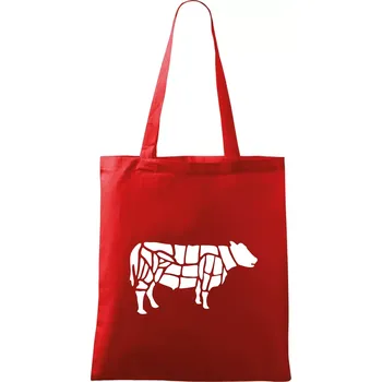 Grilování - Grill Chef - Kráva - Taška bavlněná - 42 x 38 cm ( Červená )