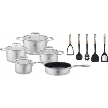 Sada nádobí Sada nerezového nádobí s luxusními měděnými detaily – 16 ks
