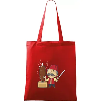 Nákupní taška Kebab kuchař - Taška bavlněná - 42 x 38 cm ( Červená )