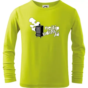 Dětská móda Nejlíp udím já - Triko dětské Long Sleeve - 122 cm/6 let ( Limetková )