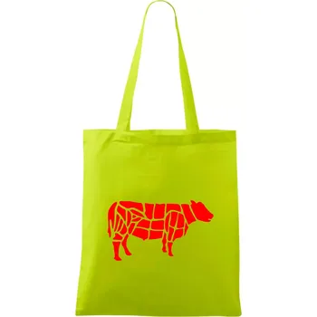 Grilování - Grill Chef - Kráva - Taška bavlněná - 42 x 38 cm ( Limetková )