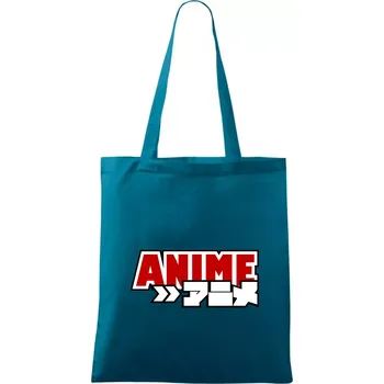 Anime nápis červený - Taška bavlněná - 42 x 38 cm ( Petrolejová )