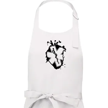 Kuchyňská zástěra Zdravotnické srdce - Dámská zástěra na vaření - Univerzální velikost ( Bílá )