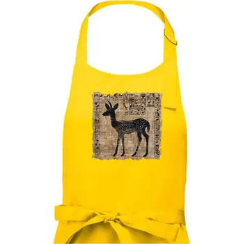 Kuchyňská zástěra Egyptské hieroglyfy srnka - Pánská zástěra na vaření - Univerzální velikost ( Žlutá )