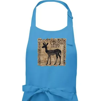 Kuchyňská zástěra Egyptské hieroglyfy srnka - Pánská zástěra na vaření - Univerzální velikost ( Světlý tyrkys )