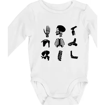 Kojenecký body Rentgen - ikony - Body kojenecké s dlouhým rukávem - Dlouhý r. do 3 měs ( Bílá )