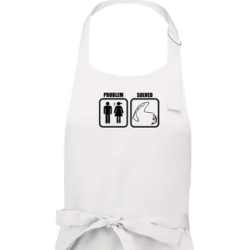 Kuchyňská zástěra Problém rybaření - Dámská zástěra na vaření - Univerzální velikost ( Bílá )