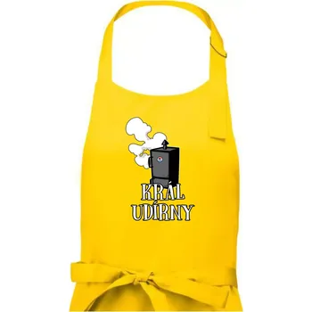 Kuchyňská zástěra Král udírny - Pánská zástěra na vaření - Univerzální velikost ( Žlutá )
