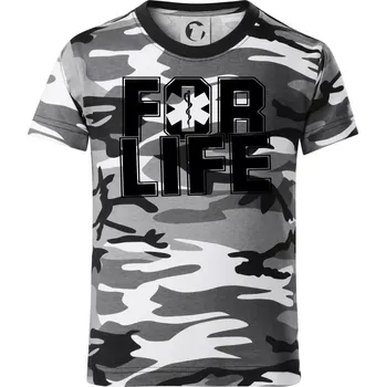 Chlapecké tričko For Life - Dětské maskáčové triko - 122 cm/6 let ( Šedý maskáč )