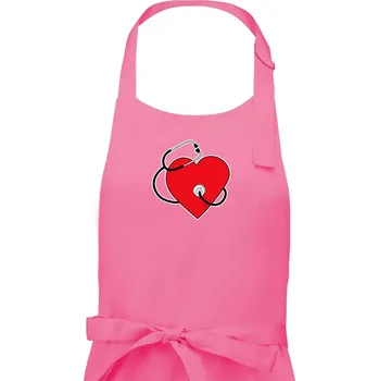 Kuchyňská zástěra Internista srdce - Pánská zástěra na vaření - Univerzální velikost ( Růžová )