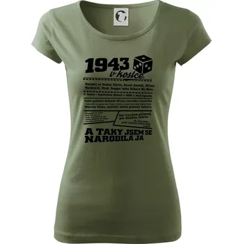 Dámské tričko 1943 v kostce - Dámské triko Pure - XL ( Khaki )
