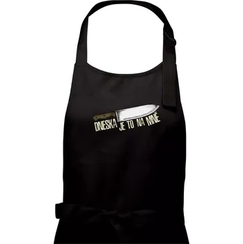 Kuchyňská zástěra Dneska je to na mně - Dámská zástěra na vaření - Univerzální velikost ( Černá )