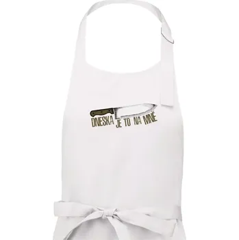 Kuchyňská zástěra Dneska je to na mně - Dámská zástěra na vaření - Univerzální velikost ( Bílá )
