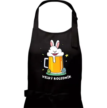 Kuchyňská zástěra Velký koledník - Pánská zástěra na vaření - Univerzální velikost ( Černá )