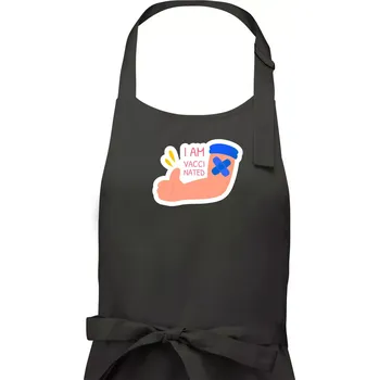 Kuchyňská zástěra I am vaccinated - Pánská zástěra na vaření - Univerzální velikost ( Dřevěné uhlí )