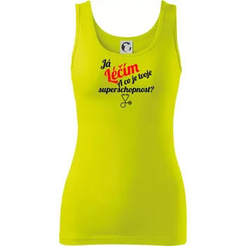 Dámské tričko Já léčím - tvoje superschopnost? Šikmý nápis - Dámské tílko - XS ( Limetková )