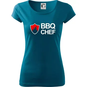 Dámské tričko Grilování - BBQ Chef - Dámské triko Pure - L ( Petrolejová )