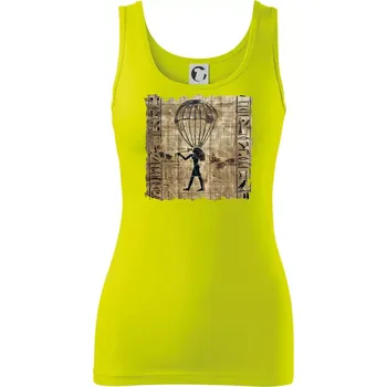 Dámské tričko Egyptské hieroglyfy parašutista - Dámské tílko - M ( Limetková )