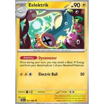 Karetní hra Pokémon BLK 031/086 Eelektrik - Black Bolt Stav: Near Mint, Verze: REVERSE HOLO