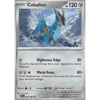 Karetní hra Pokémon BLK 066/086 Cobalion - Black Bolt Stav: Near Mint, Verze: REVERSE HOLO