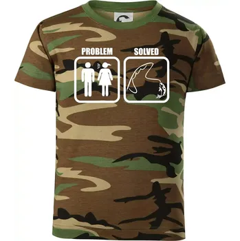 Chlapecké tričko Problém rybaření - Dětské maskáčové triko - 122 cm/6 let ( Hnědý maskáč )