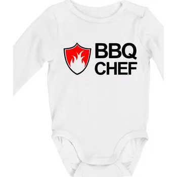 Kojenecký body Grilování - BBQ Chef - Body kojenecké s dlouhým rukávem - Dlouhý r. do 3 měs ( Bílá )
