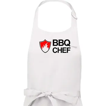 Kuchyňská zástěra Grilování - BBQ Chef - Dámská zástěra na vaření - Univerzální velikost ( Bílá )