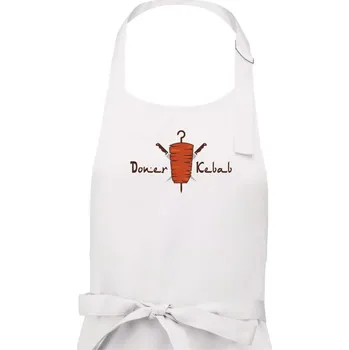 Kuchyňská zástěra Döner Kebab - Dámská zástěra na vaření - Univerzální velikost ( Bílá )